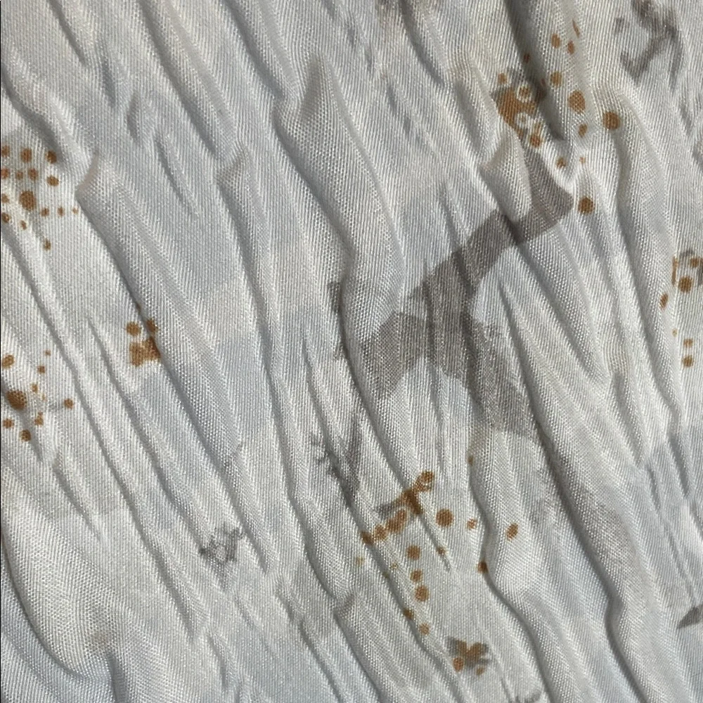 Natori Studio Textured Gray and White Floral Shower Curtain